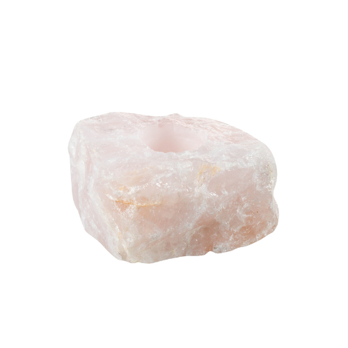 Healing Crystal Candle for spa, wellness, meditation, yoga. Rose Quartz, Obsidian, Clear Quartz